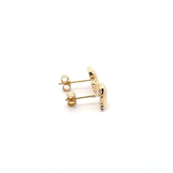 18K Gold Earrings Stud Heart - Picture 5 of 9